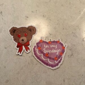 Living Fully Bear and Cake Stickers
